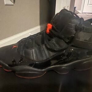Jordan 6 Rings Black and Infared High-Top Sneakers 9.5 sneakers